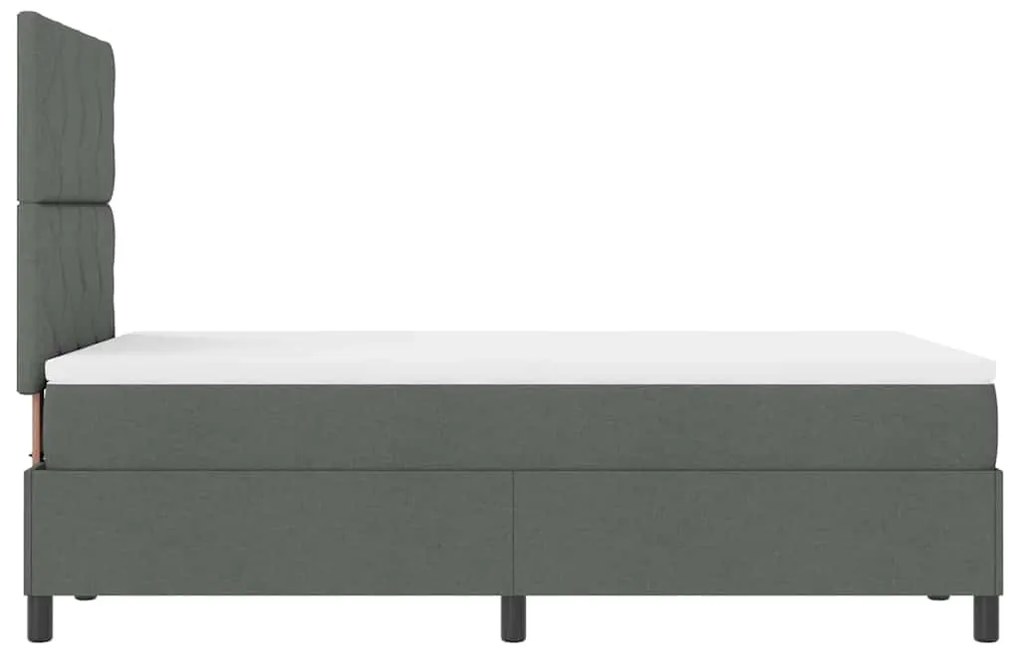 Cama Box com Colchão Cinza Escuro 120x200 cm Tecido