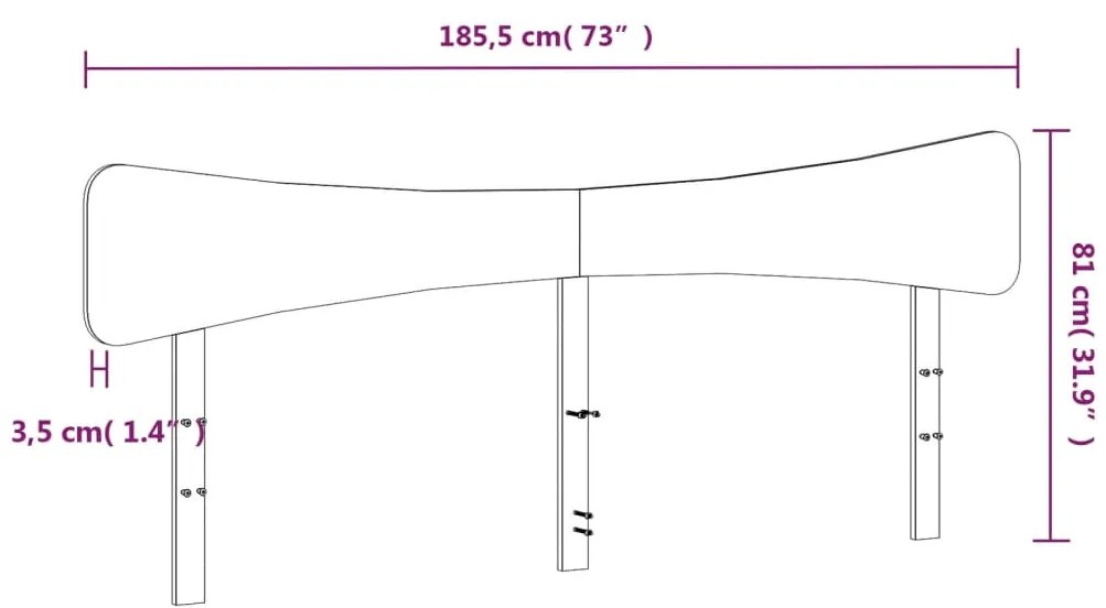 Cabeceira 180 cm madeira de pinho maciça branco