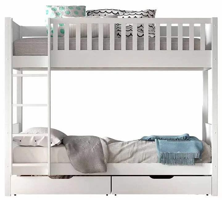 Conjunto cama Infantil SCOTT beliche com 2 gavetas BRANCO