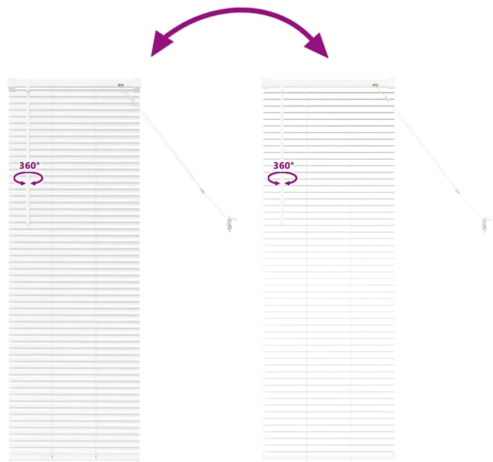 Persiana de Janela com cortinas Outros Manual Branco 80 x 130 cm Alumí