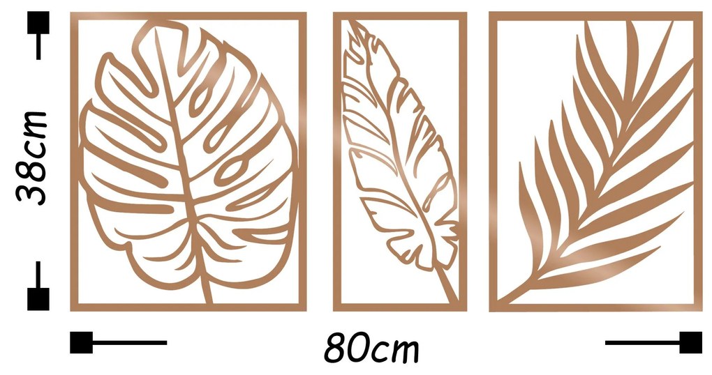 Acessório Decorativo de Parede Metal-434 – Cobre – 80 x 38 cm