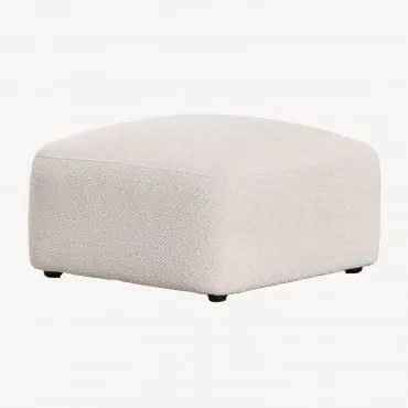 Puff Quadrado 75x75 Cm Estofado Bastian Chenille Branco Grosso - Sklum