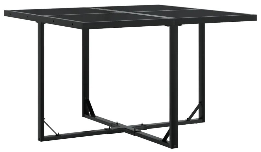 9 pcs conjunto de jantar para jardim vime PE preto
