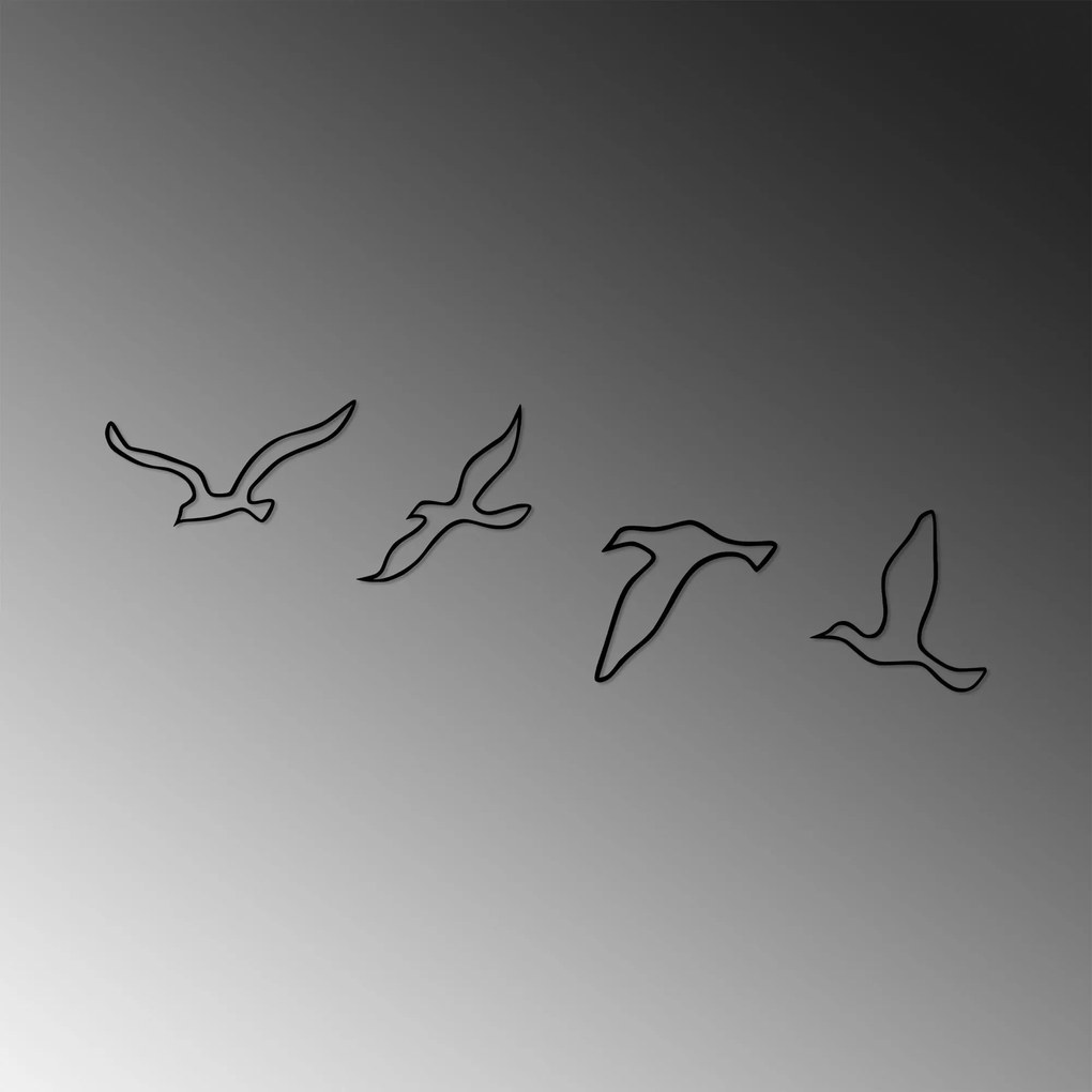 Acessório Decorativo de Parede em Metal Birds – Preto – 11 x 22 cm, 15
