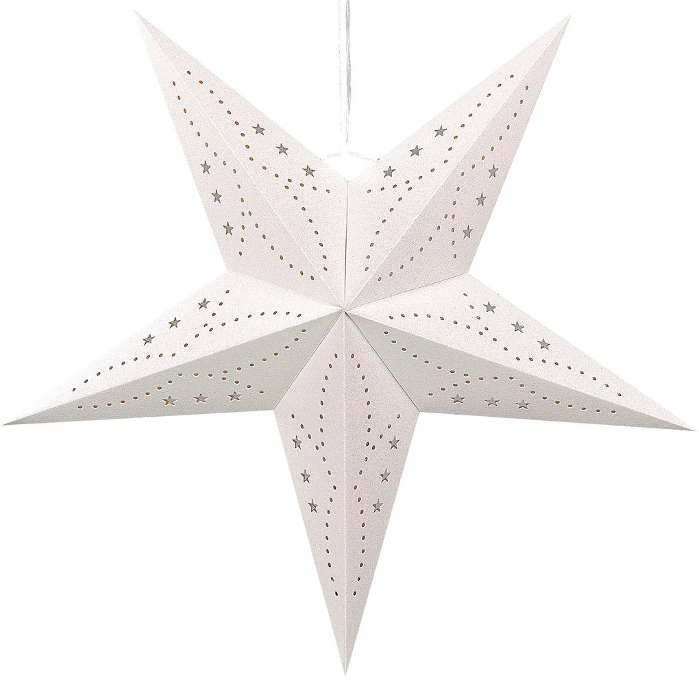 Conjunto de 2 estrelas de papel com LED em branco brilhante 60 cm MOTTI Beliani