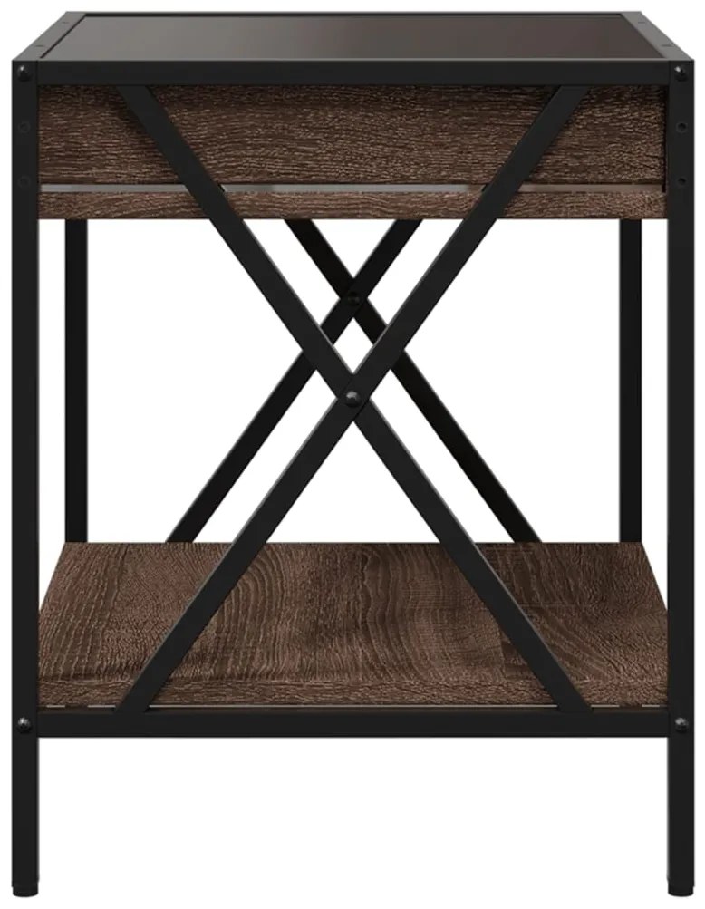 Mesa de centro luzes LED Infinity 40x40x49 cm carvalho castanho