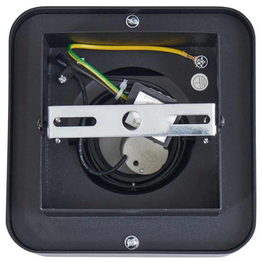 Foco de superfície arredondado preto rotativo e inclinável - Dox