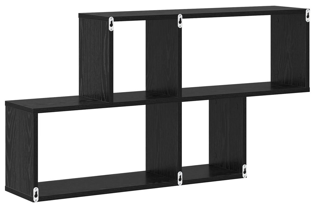 Prateleira de Parede Carvalho Preto 100x20x53 cm Madeira Engenharia