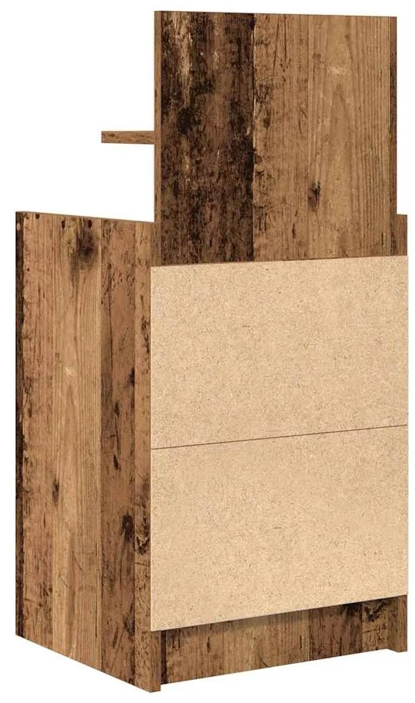 Mesas de cabeceira com 2 gavetas 2 pcs 38x34x80cm madeira velha