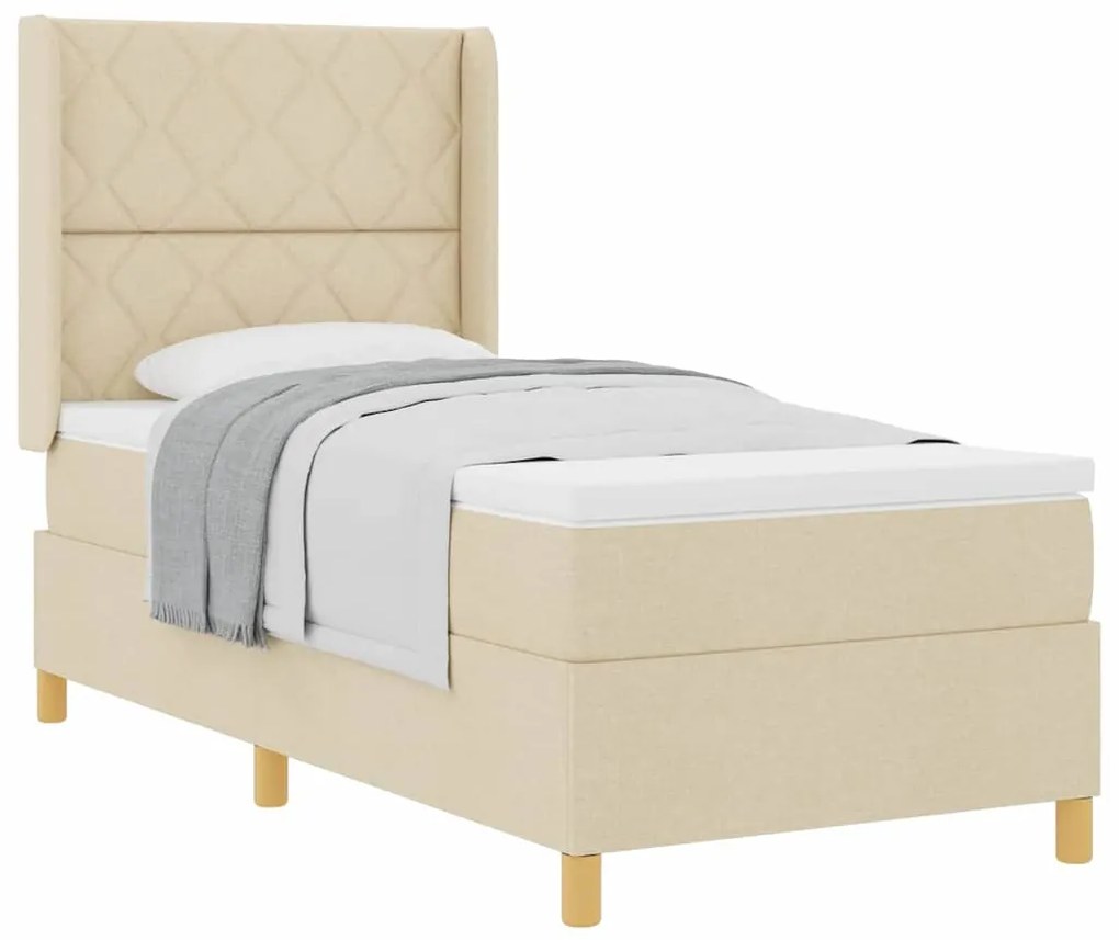 Cama Box com Colchão Creme - 90x200 cm