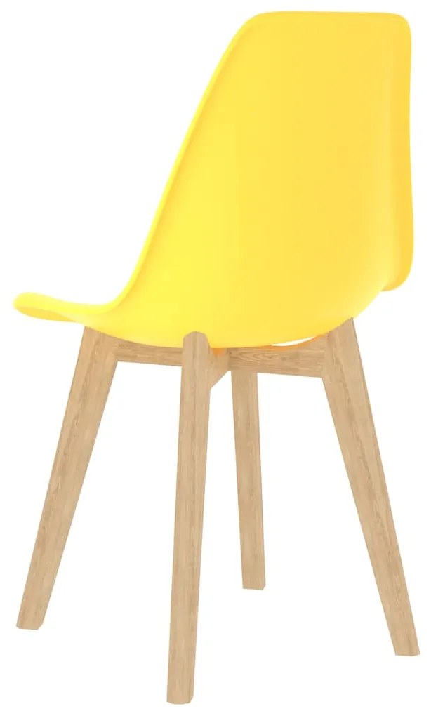 Cadeiras de jantar 4 pcs plástico amarelo