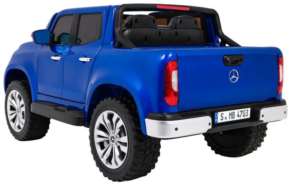 Carro elétrico para Crianças 24V 4x4 2 Lugares Mercedes Benz X-Class MP4 Rodas de EVA, Assento de couro Azul Pintado