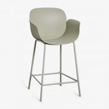 Pack De 2 Bancos Altos Em Polipropileno E Aço Lynette ↑65 Cm & Verde Bambu - Sklum