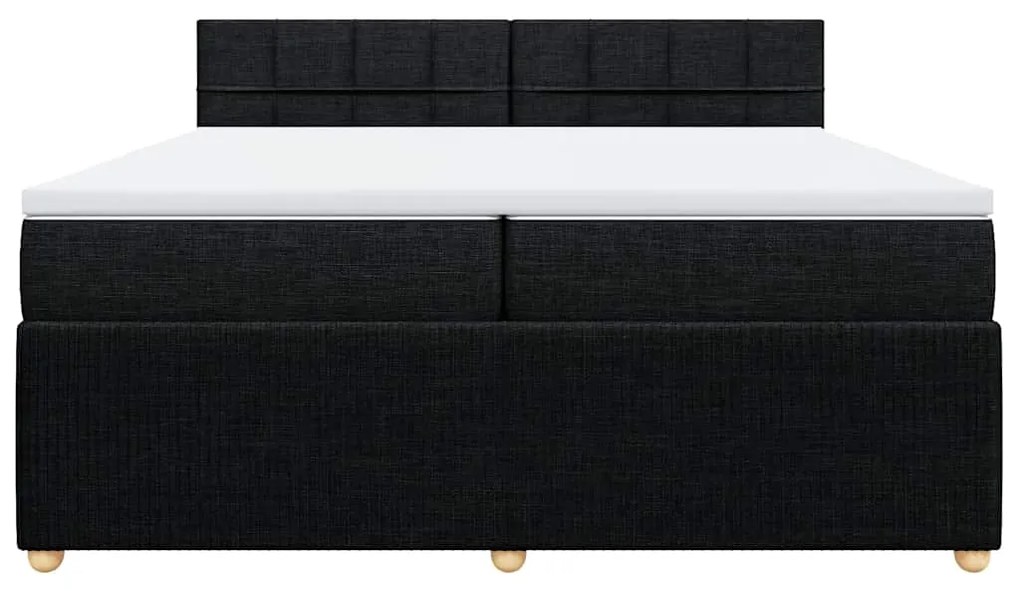 Cama com molas/colchão 200x200 cm tecido preto