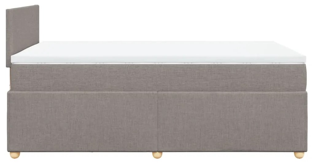 Cama boxspring c/ colchão 120x190cm tecido castanho-acinzentado