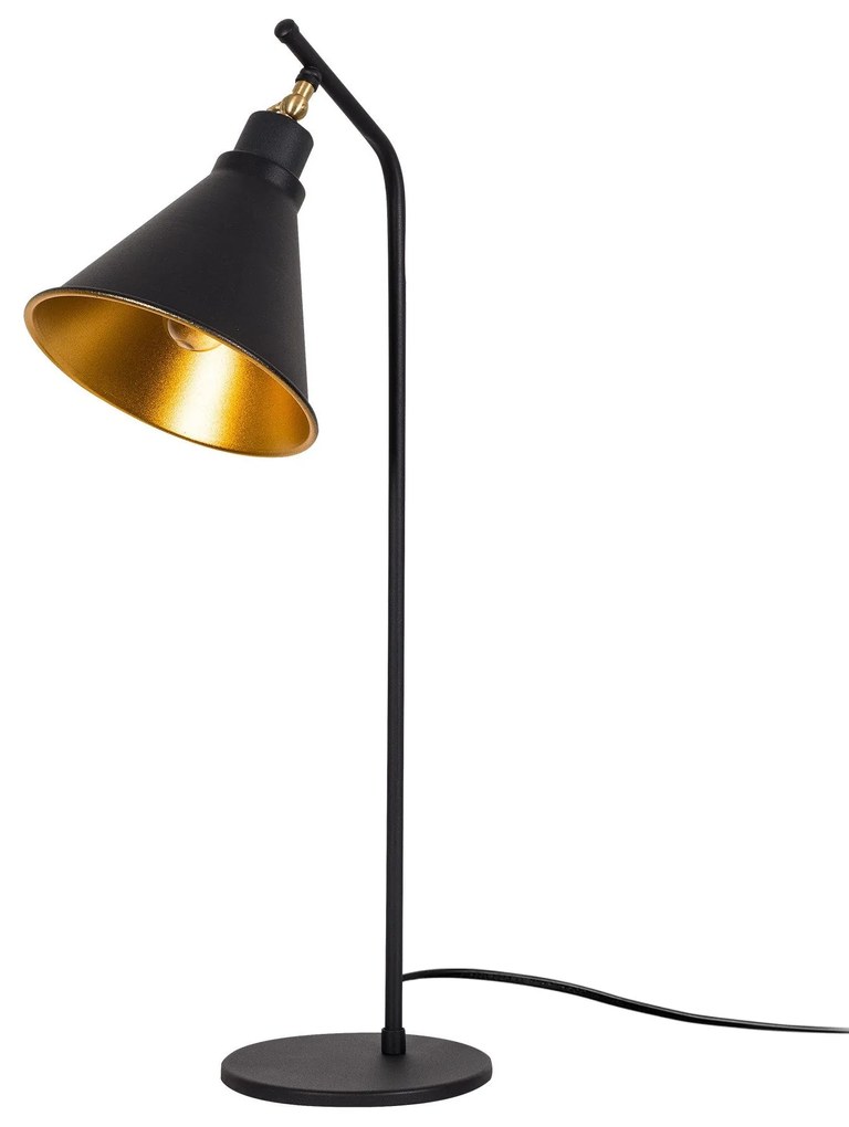 Candeeiro de Mesa Sivani – Preto e Dourado – 28 cm x 50 cm