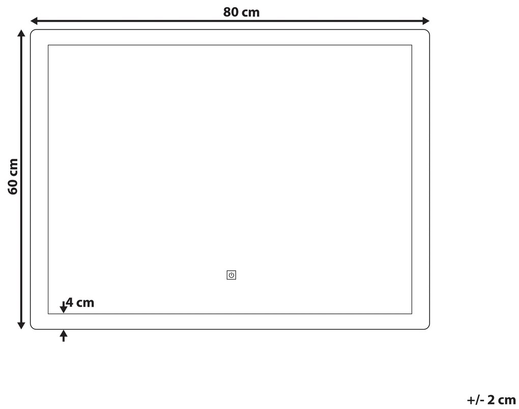 Espelho de parede prateado com iluminação LED 60 x 80 cm CORROY Beliani