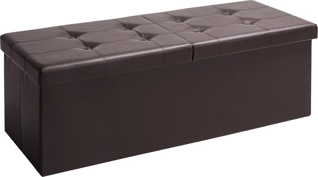 Banco dobrável com espaço de arrumação 80 x 40 x 40 cm Castanho