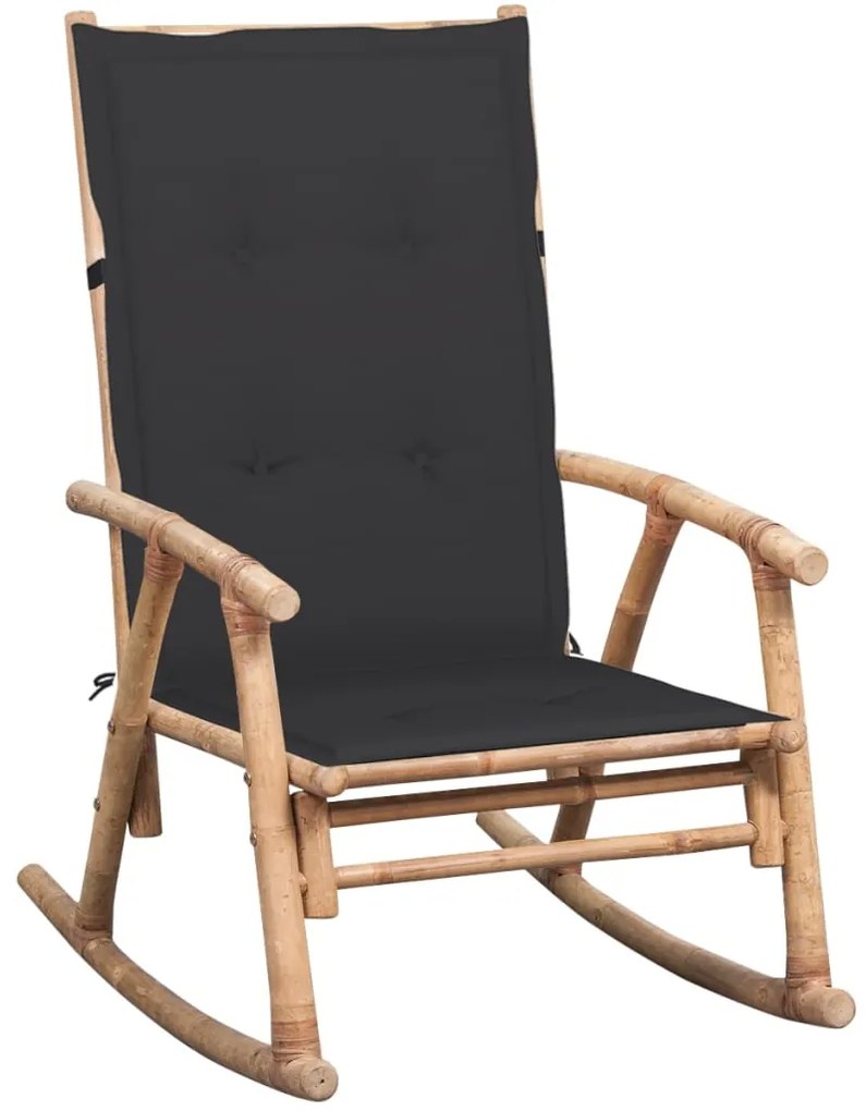 Cadeira de baloiço com almofadão bambu