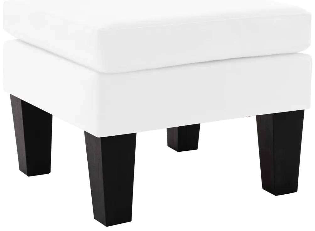vidaXL Apoio de pés couro artificial branco