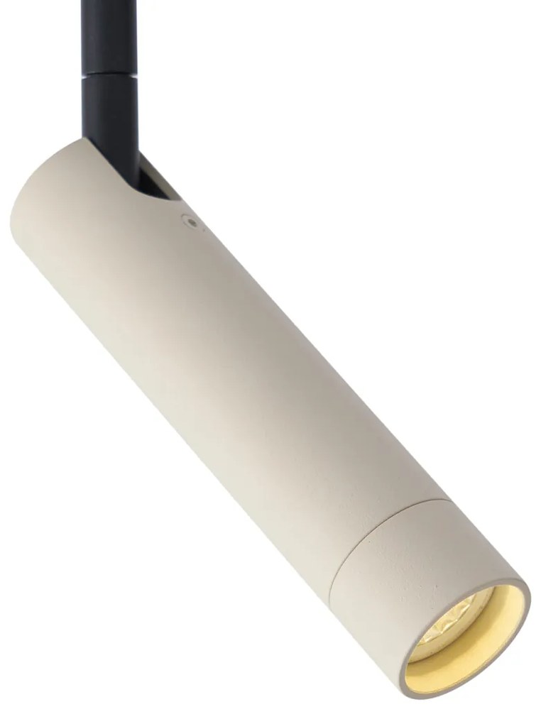 Foco moderno bege com preto para sistema de calha monofásico - Iconic Ivy