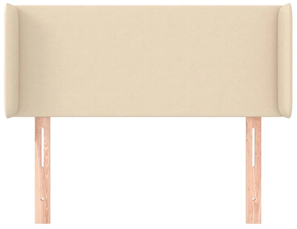 Cabeceira de cama c/ abas tecido 83x16x78/88 cm creme