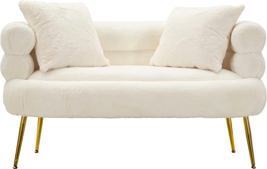 Sofá Glam Soffy Plus de 2 Lugares em Pelo Sintético – 133x68x69 cm – B