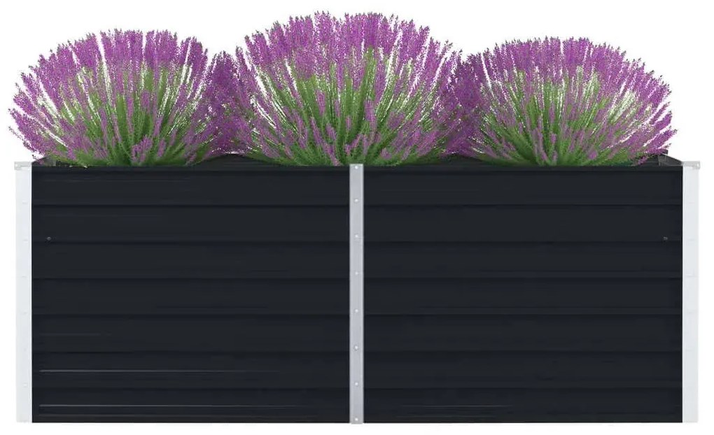 vidaXL Canteiro jardim elevado 160x80x45cm aço galvanizado antracite