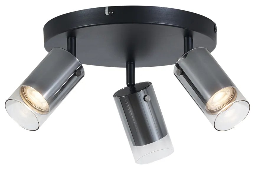 Foco de teto Gunmetal Redondo 3-Luzes Rotativo e Ajustável - Drain Moderno