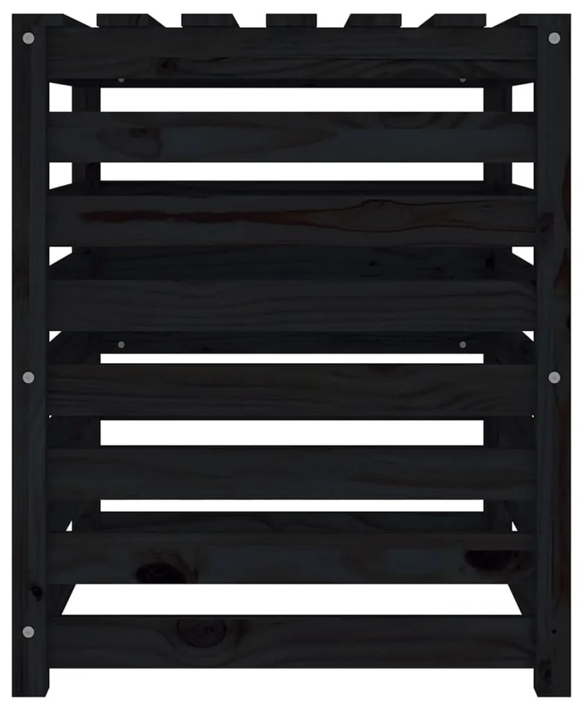 Caixote de compostagem 63,5x63,5x77,5 cm pinho maciço preto