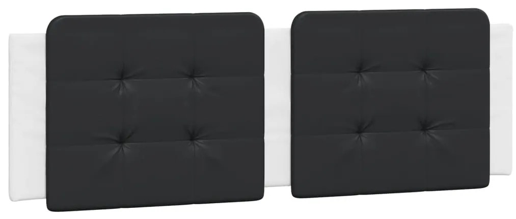 Cama com colchão 160x200 cm couro artificial preto e branco