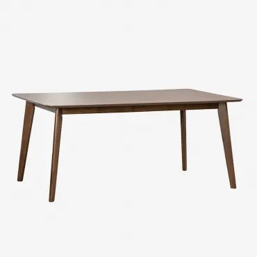 Mesa De Jantar Retangular 180x90 Cm Em Mdf E Madeira De Borracha Kerhen Madeira Escura - Sklum