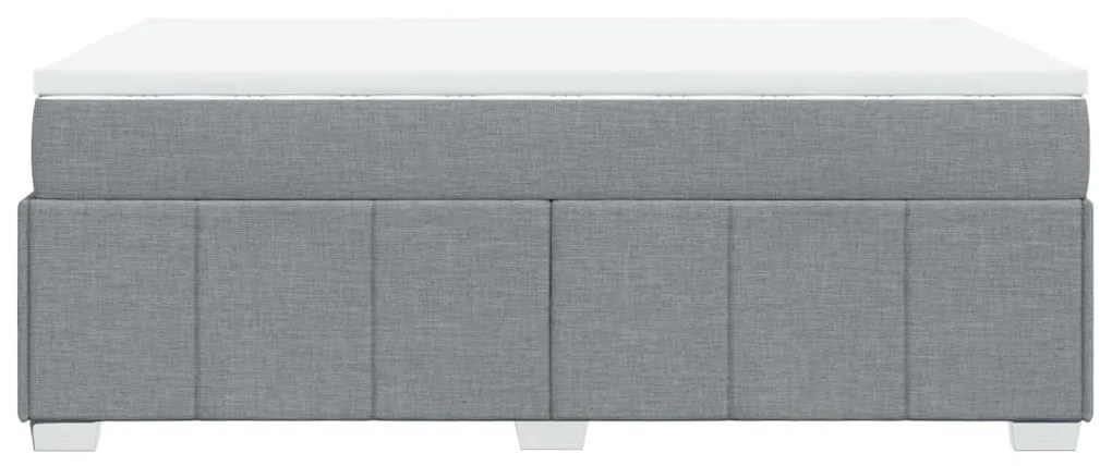 Cama boxspring com colchão 120x190 cm tecido cinzento-claro