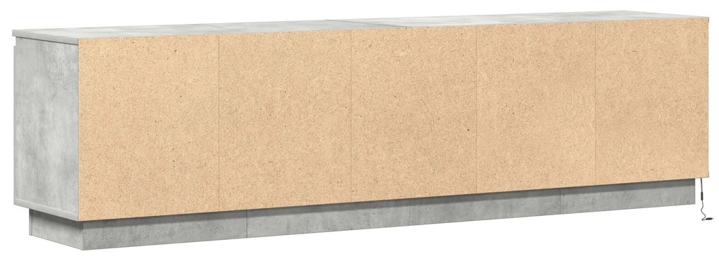 Gabinete de TV com LED Cinza Concreto 180x38x49 cm Madeira de Engenhar