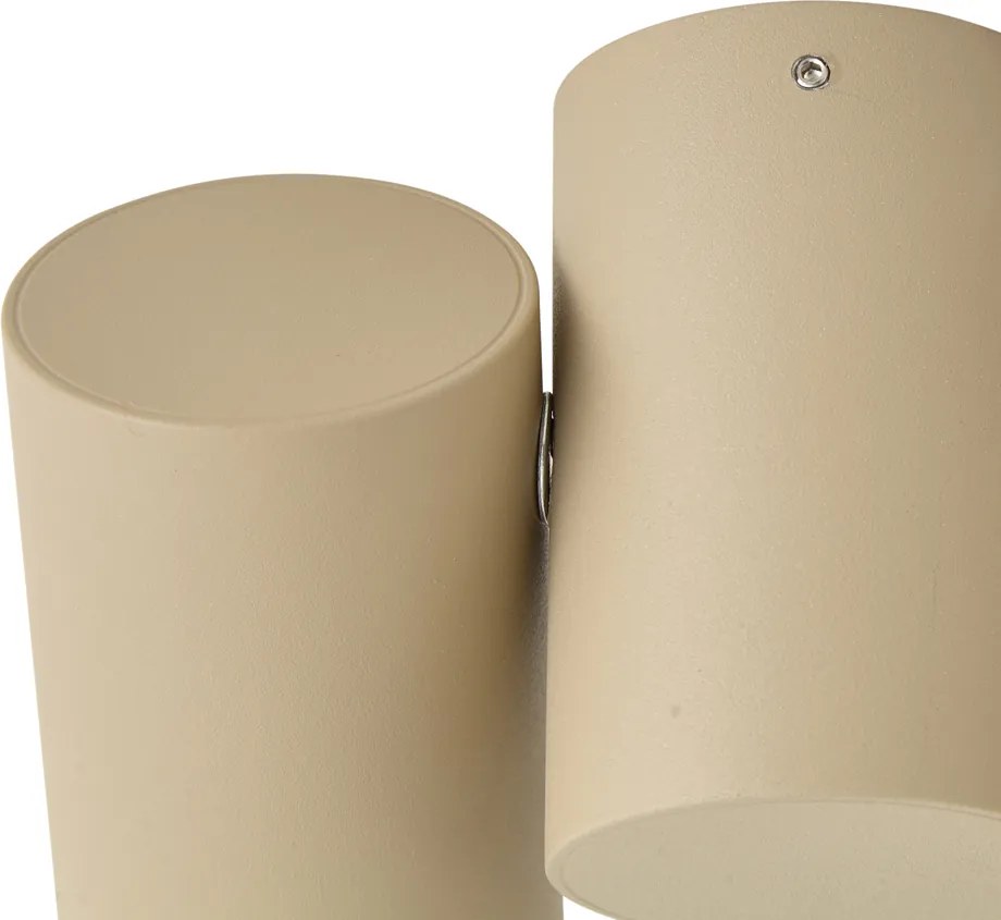 Foco de teto moderno orientável de 2 luzes taupe - Michael