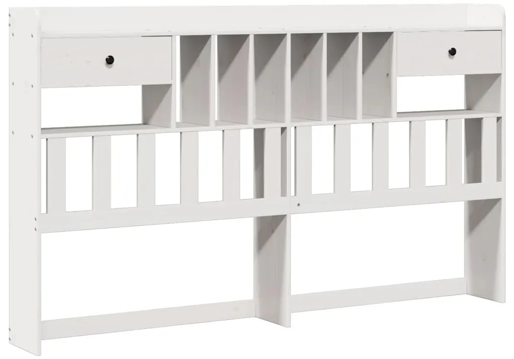 Cama com estante sem colchão 200x200 cm pinho maciço branco