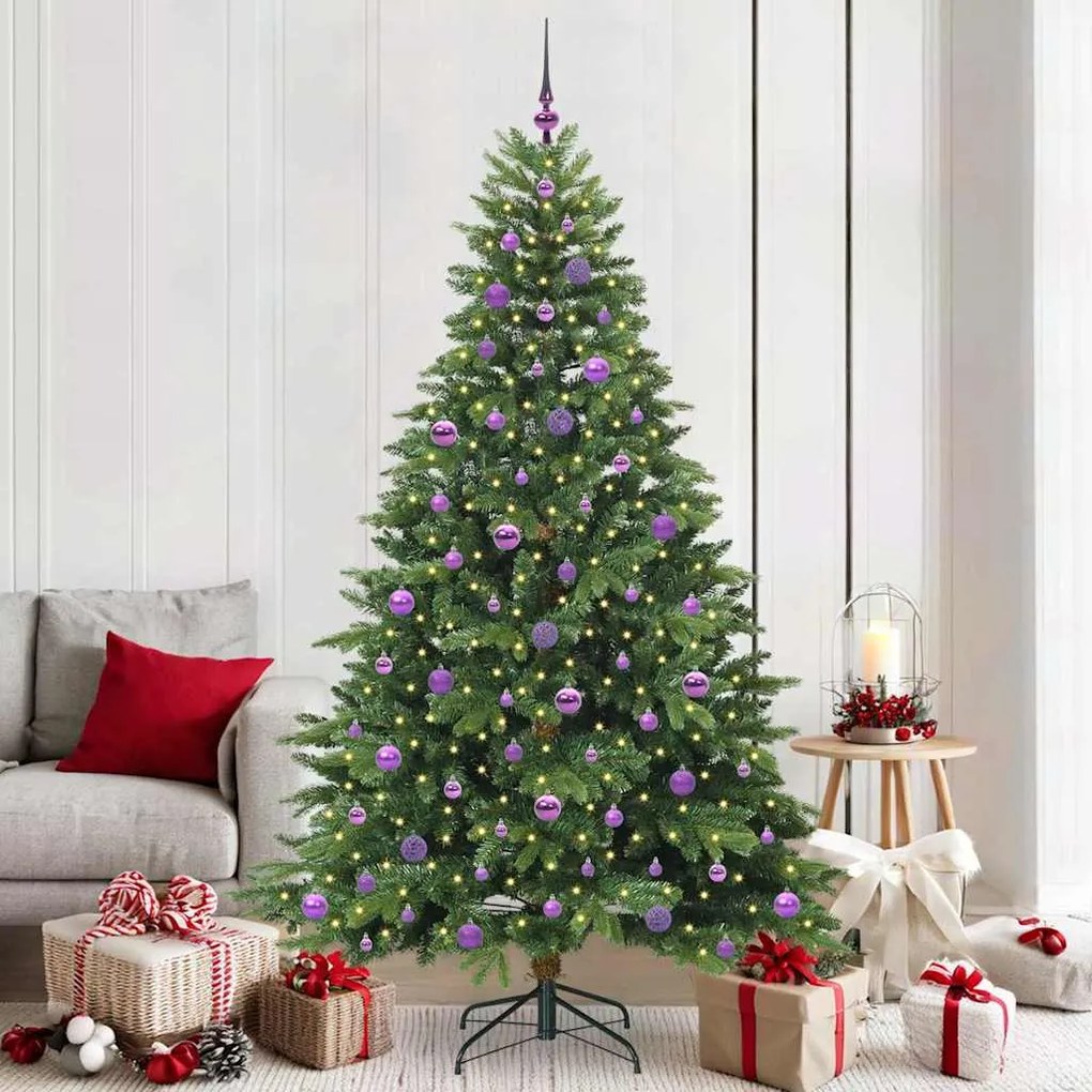 vidaXL Árvore de Natal Artificial com 300 LEDs Verde 210 cm PE e PVC