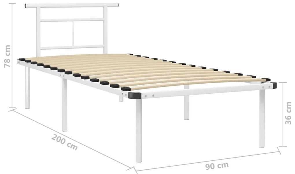 Estrutura de cama metal 90x200 cm branco