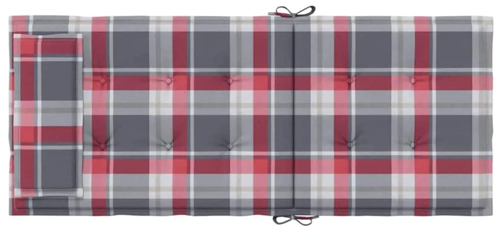 Almofadões p/ cadeira encosto alto 4 pcs oxford xadrez vermelho