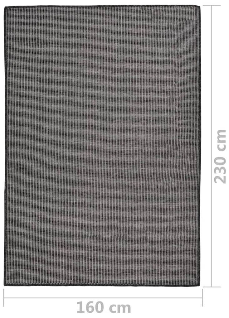 Tapete de tecido plano para exterior 160x230 cm cinzento