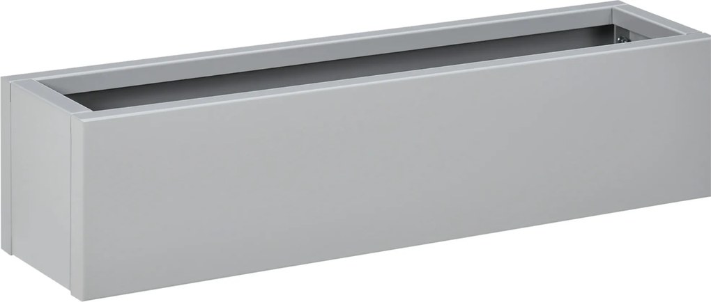 Outsunny Floreira, aço lacado, resistente às intempéries, 91 cm x 22 cm x 22 cm, Cinza | Aosom Portugal