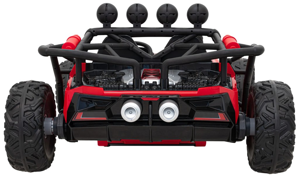 Carro elétrico para Crianças 2 Lugares Buggy Racing 5 24V Rodas Espuma EVA, assento couro ecológico Vermelho