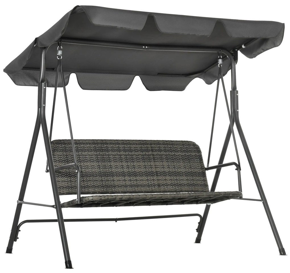 Banco Baloiço de Jardim Baloiço de Exterior com Toldo Ajustável Assent