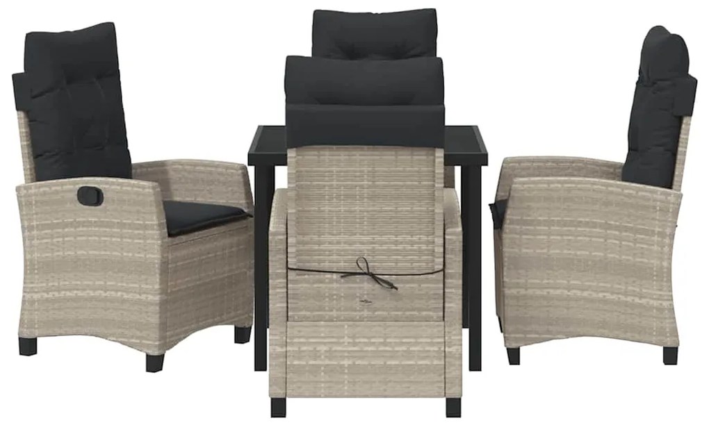 Conjunto de Jantar de Jardim com 5 Peças e Almofadas - Rattan Poly Cin
