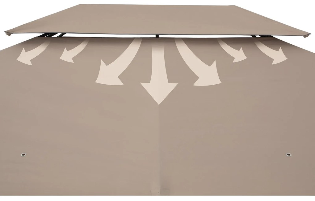 Pergula jardim Topas 3x4m Proteção UV 50+ Taupe