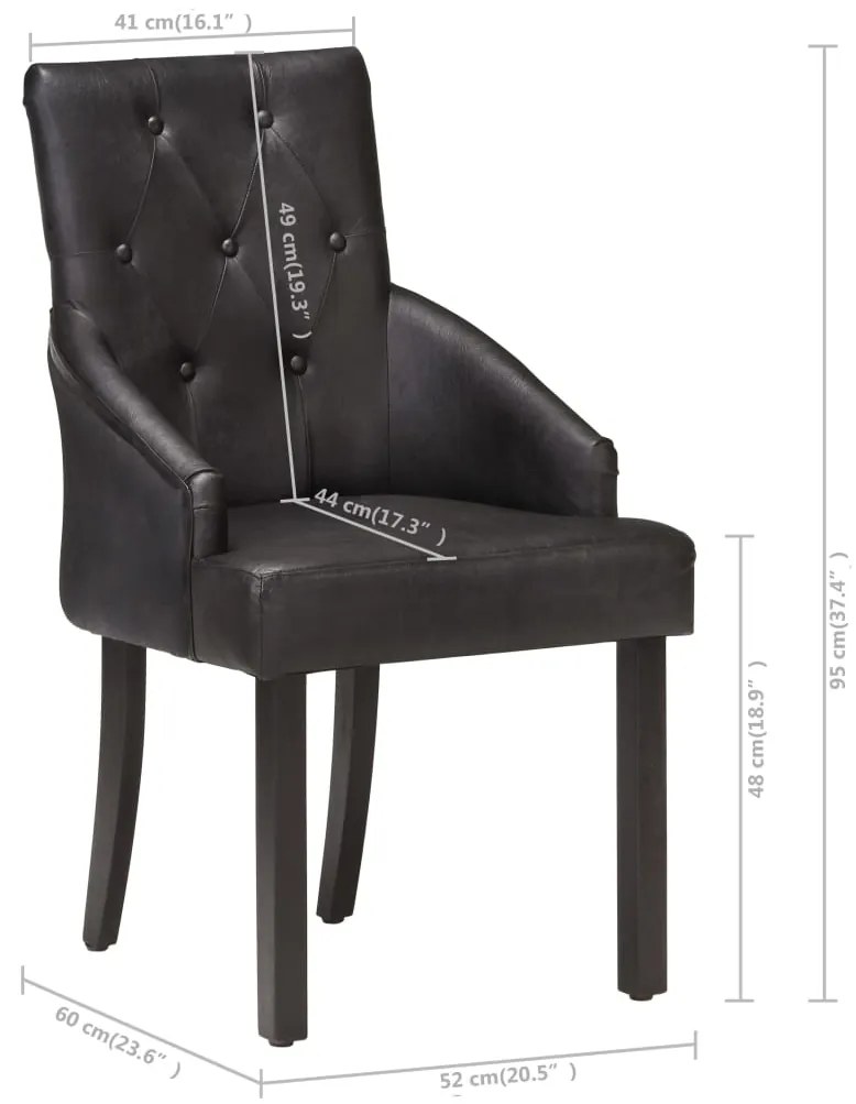 Cadeiras de jantar 4 pcs couro de cabra genuíno preto