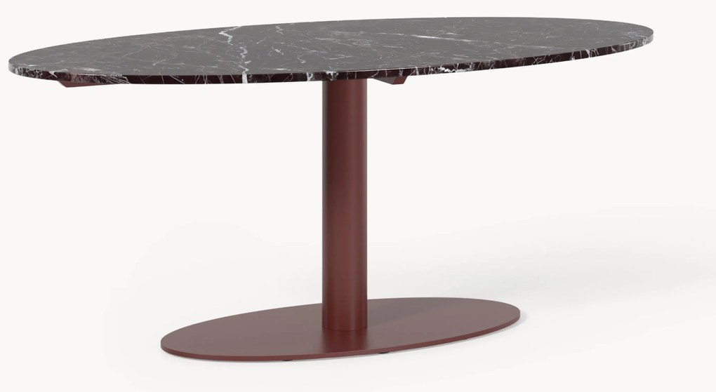 Mesa de jantar oval em mármore Miley, 180 x 90 cm