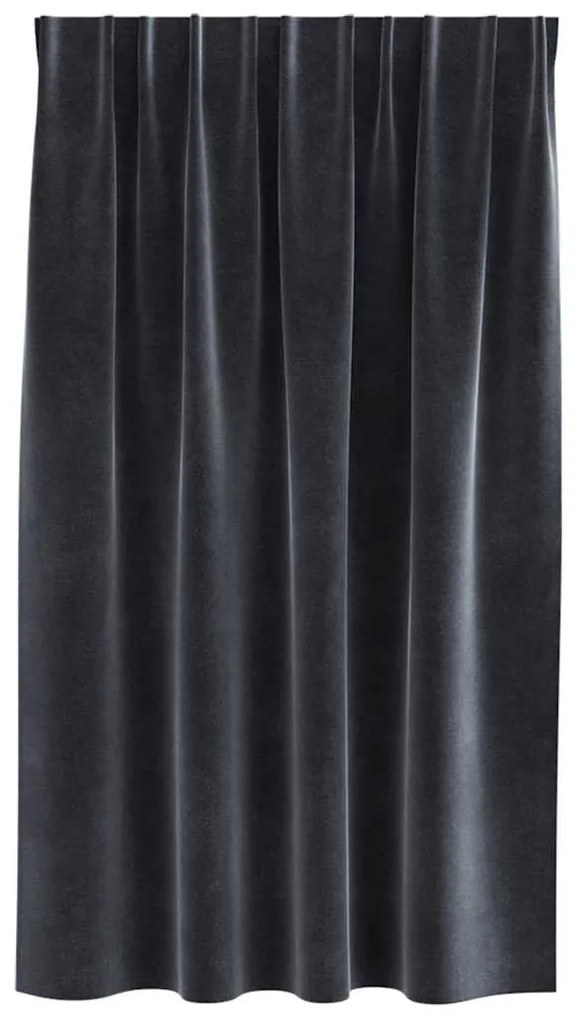 Cortinas Blackout vidaXL com fita superior 2 pcs Cinza Escuro Veludo