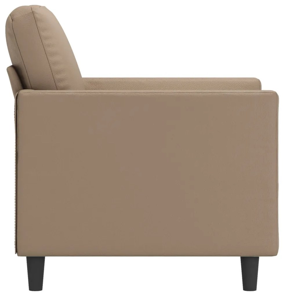 Poltrona 60 cm couro artificial cappuccino