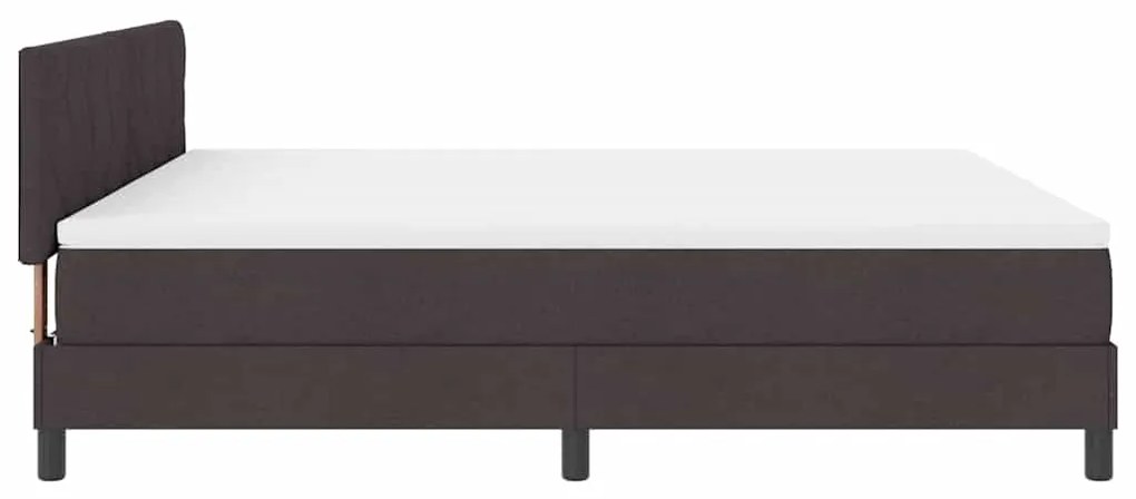Cama Box com Colchão &amp; LED Marrom Escuro 180x200 cm Tecido